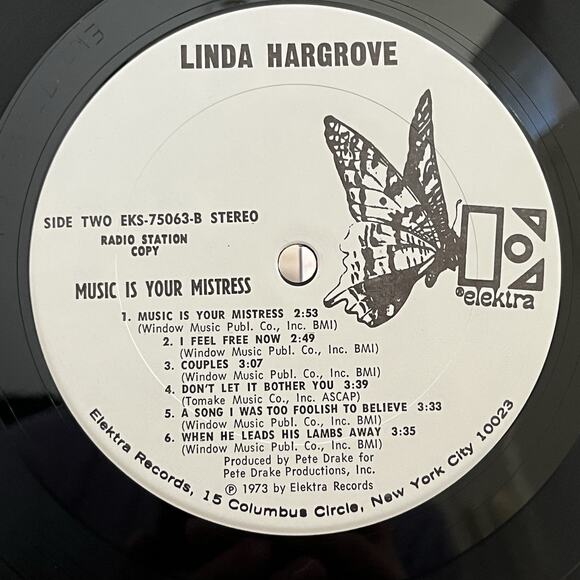 Linda Hargrove Music Is Your Mistress LP 1973 Elektra EKS75063 Promo Radio Copy - Picture 8 of 12